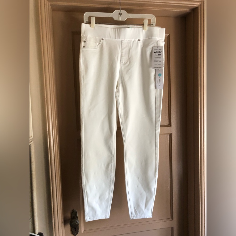 White Liverpool Skinny Jeans Pull On Size 8 New Never Been Worn